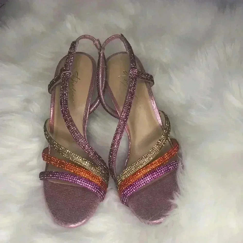 THALIA SODI Women’s Rhinestone Stiletto Heel Sandals